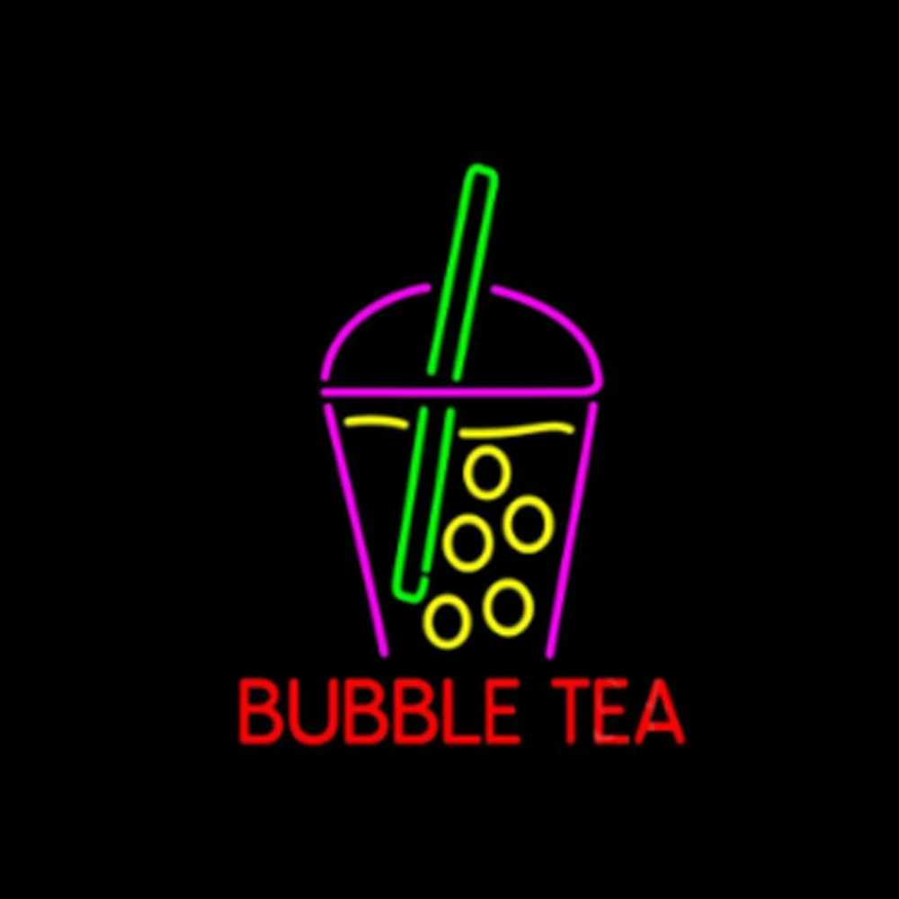 Фото Неоновая вывессветильник из пузырьков чая Настоящая стеклянная трубка ручной