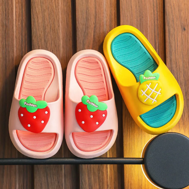 2022 Fashion Cute Children Slippers Fruit Style Light Non-Slip Home Indoor Shoes Comfort Anti-Noise Kid Slippers Bathroom Shoes