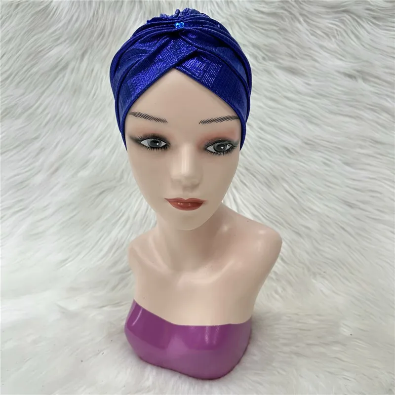 Новейшая шапка-тюрбан с блестящими пайетками для женщин готовые женские повязки