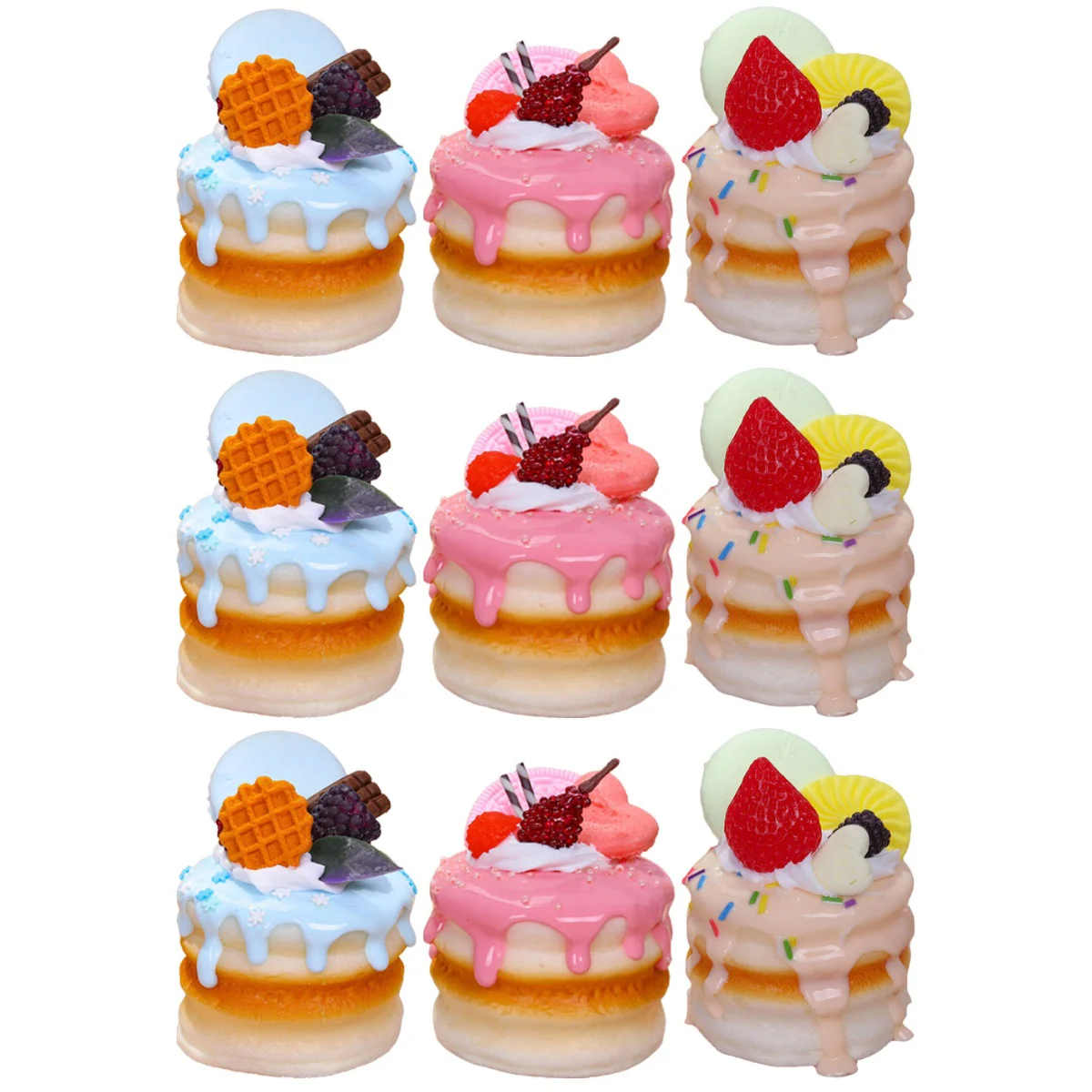 

pcs Double Layer Cakes Models Fake Dessert Models Artificial Cake Models Bakery Photo Props Mixed Color
