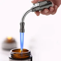 2022 new windproof metal hose cigar lighter camping kitchen bbq lighter mini welding gun butane gas lighter cigarette lighters