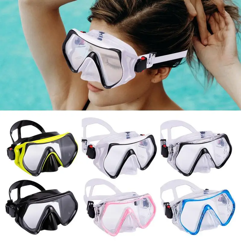 

Diving Goggles Adjustable Snorkeling Gear Swim Goggles Diving Glasses Full Face Snorkel Cover Anti-Fog Anti-Leak For Adults