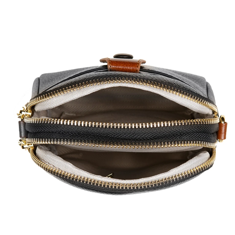 Двухслойная сумка для телефона из натуральной кожи женская высокого качества