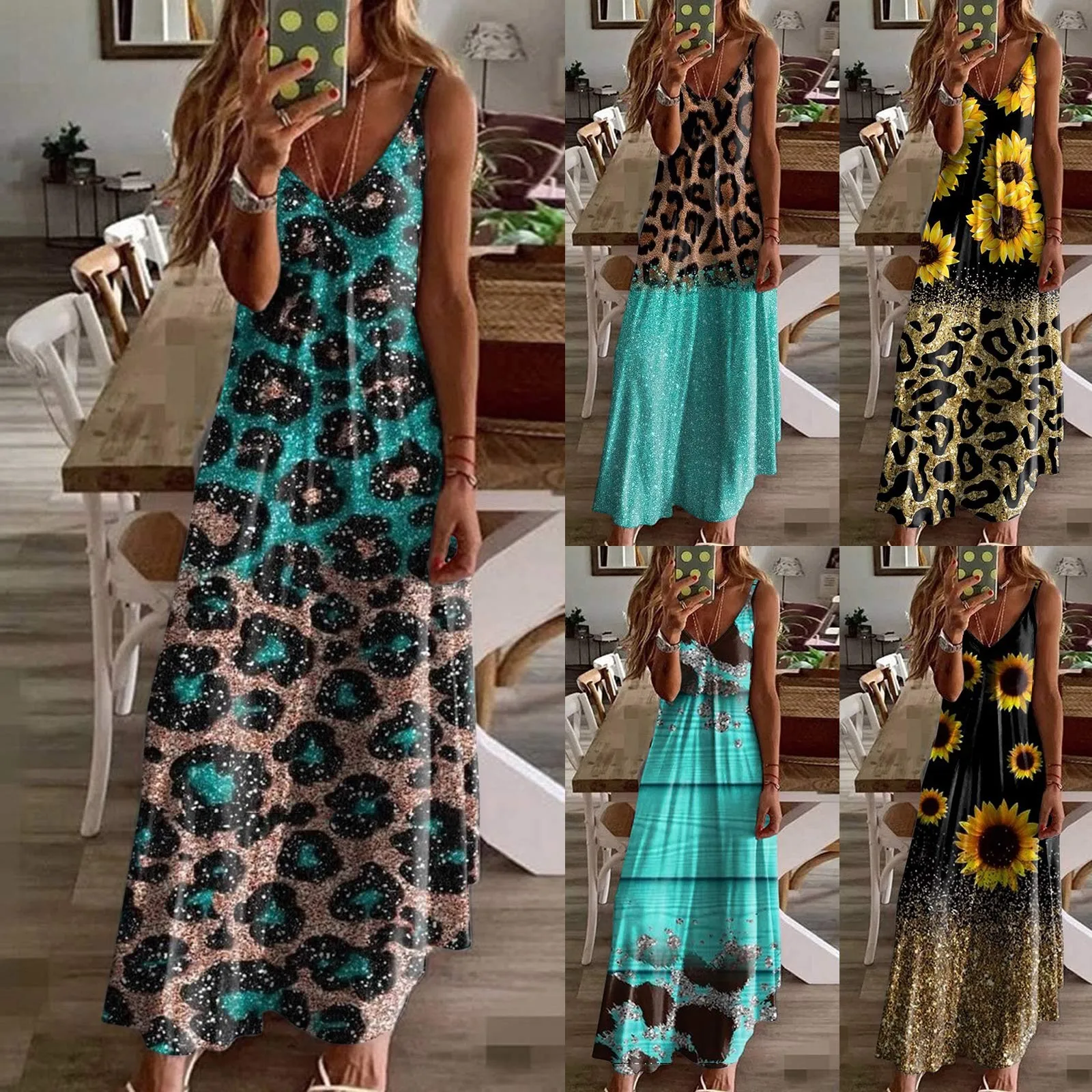 

New Women's Long Dress Maxi Dress Casual Fashion Streetwear Daily Date Dress A Line Dress Going Out Print Sleeveless Strap Dress