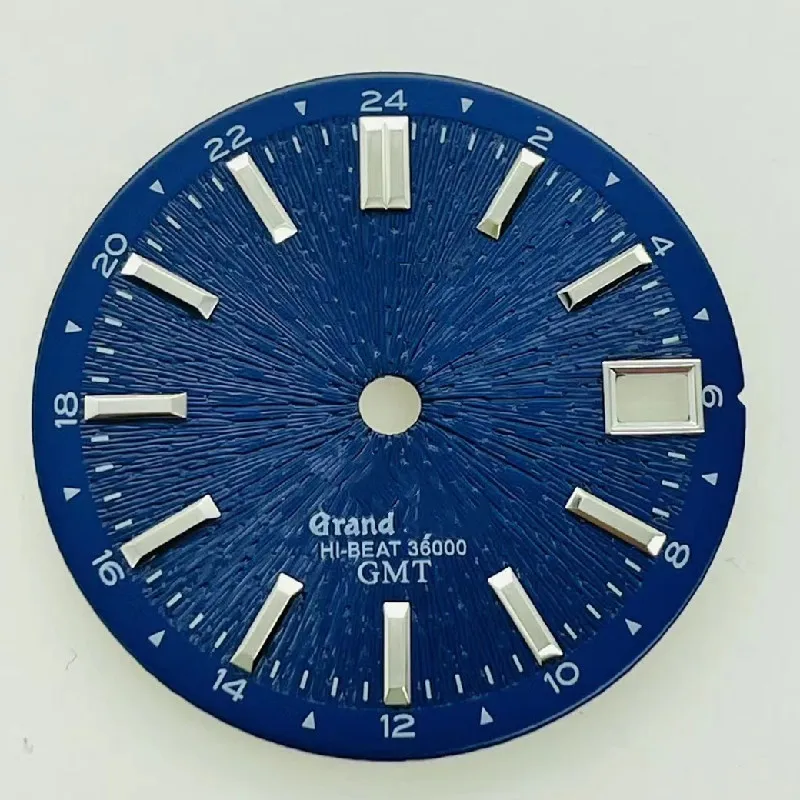 28.5mm dial watch accessory white black blue four vintage mechanical watch Spikes nail dial for GMT NH34 movementt