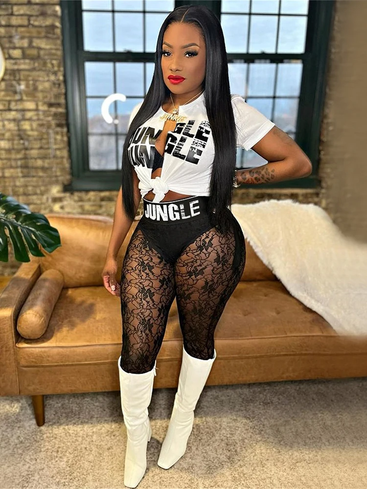 

Соблазнительная Клубная одежда для женщин из 2 предметов, модная одежда на день рождения, футболка с коротким рукавом и буквенным принтом и ...