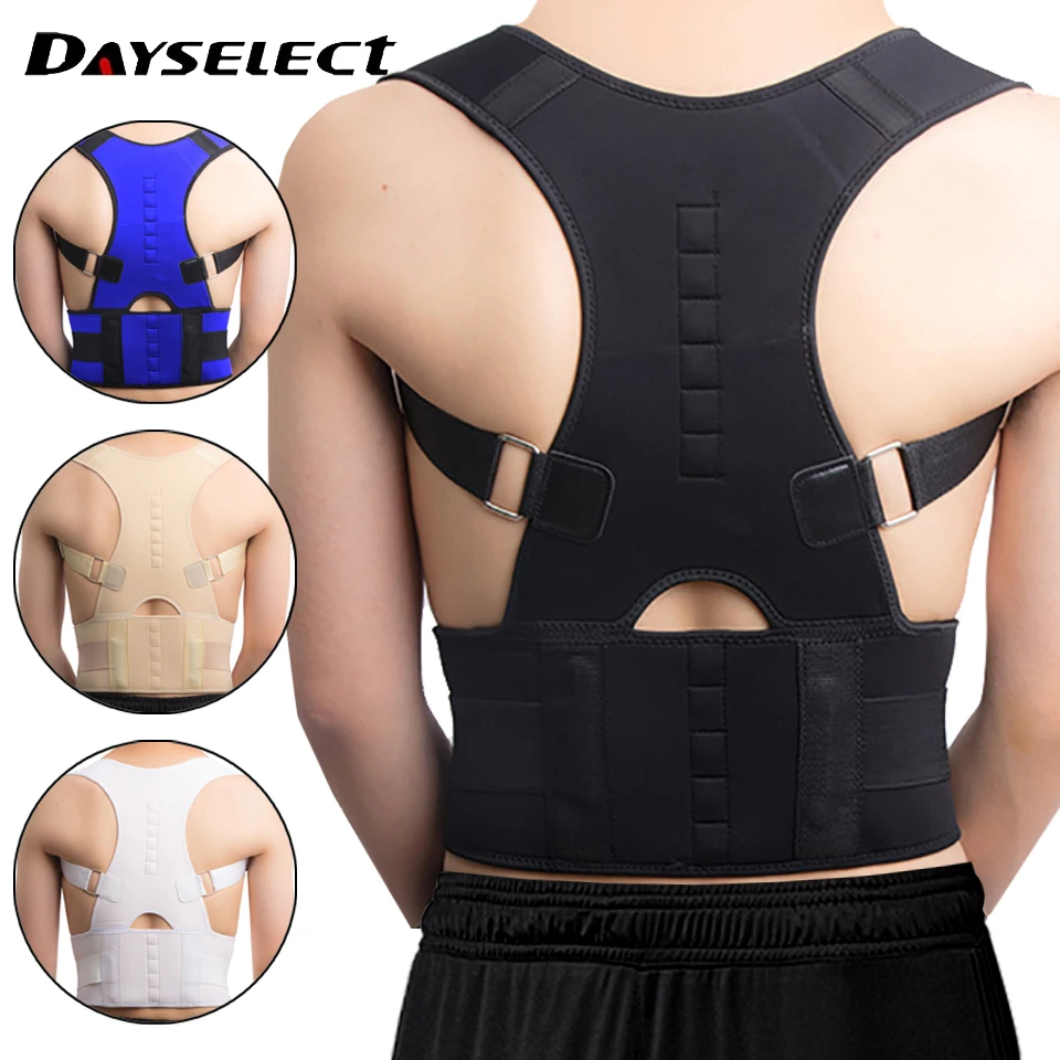 

Posture Corrector Magnetic Therapy Clavicle Back Straightener Shoulder Support Brace Lumbar Belt Correction Adjustable Men Women