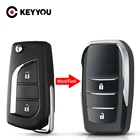 KEYYOU модифицированный складной дистанционный ключ для Toyota Levin Camry Reiz Highlander Corolla чехол для ключа Toy48 Toy43 необработанное лезвие 23 кнопок