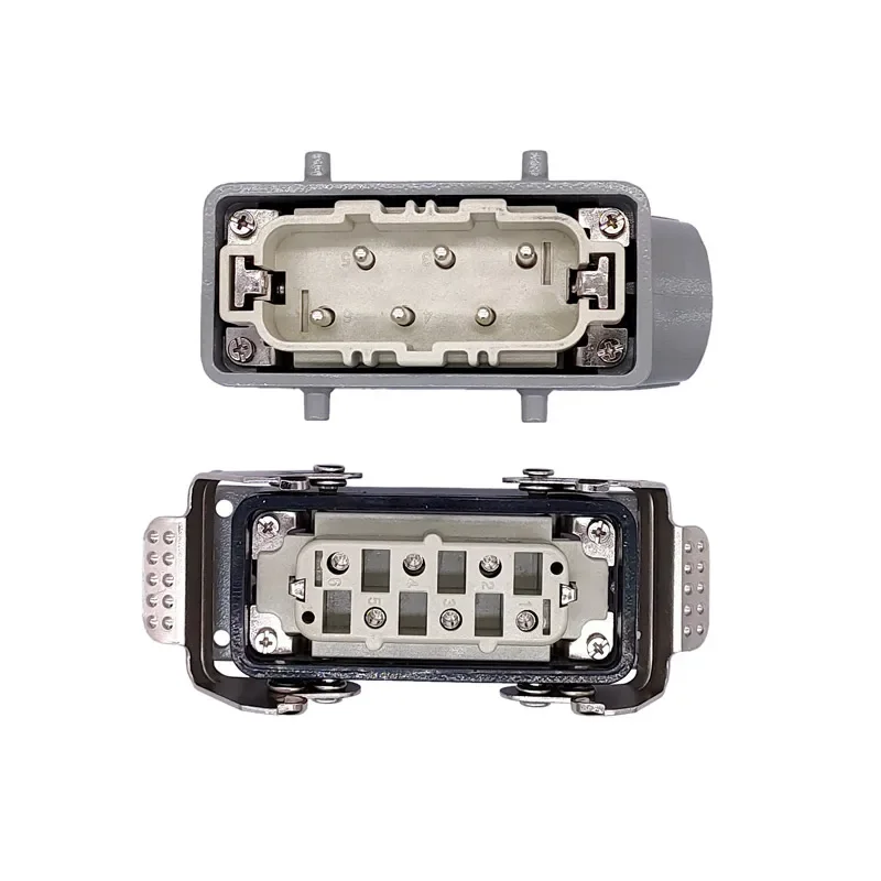 Фото Промышленные прямоугольные разъемы Heavy Duty Connectors HDC-HSB-006-1/2/3/4 F/M, 6-контактные, с винтовым соединением, 35А №5