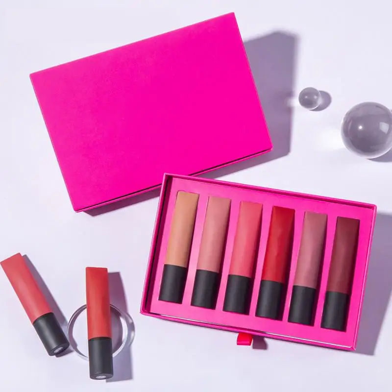 

Matte Liquid Lipstick Set 6Pcs Matte Liquid Lipstick Makeup Set Velvety Long Lasting High Pigmented Nude Waterproof Lip Gloss