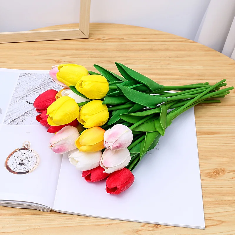 

1/3PC 33cm Real Touch PU Tulips Artificial Flowers for Home Garden Bedroom Decoration flores artificiales para decoracion hogar
