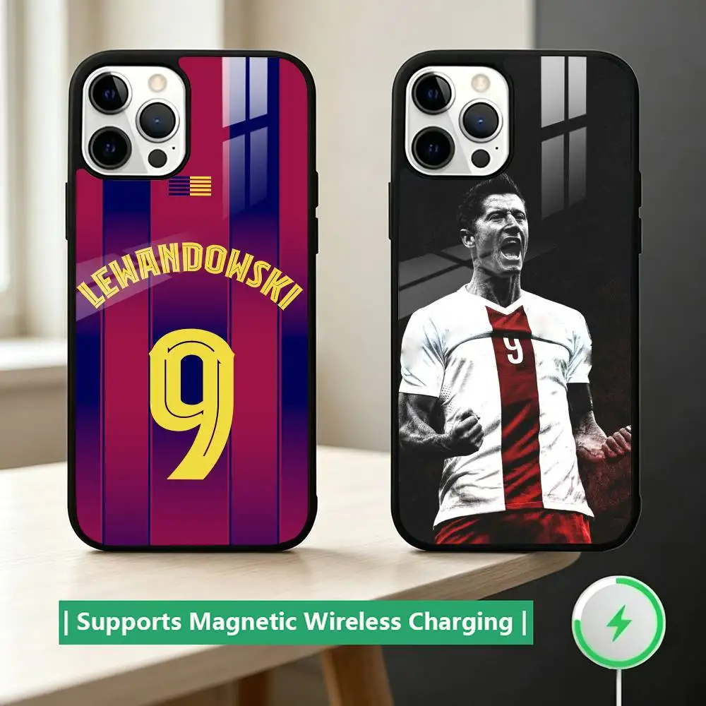 Фото Чехол для телефона Football R-Robert Lewandowski для iPhone 17, 16, 15, 14, 13, 12, 11 Plus, Pro с поддержкой магнитной беспроводной зарядки №1