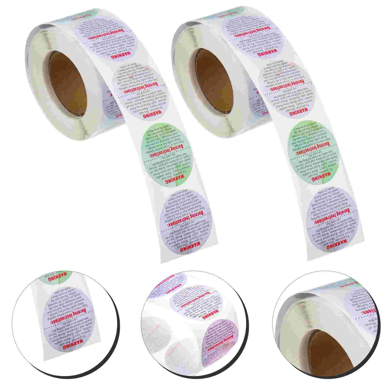 

2 Rolls Round Warning Labels Round Stickers Wax Circles Sticker Candles Protection Labels Diy Sticker Adhesive Stickers