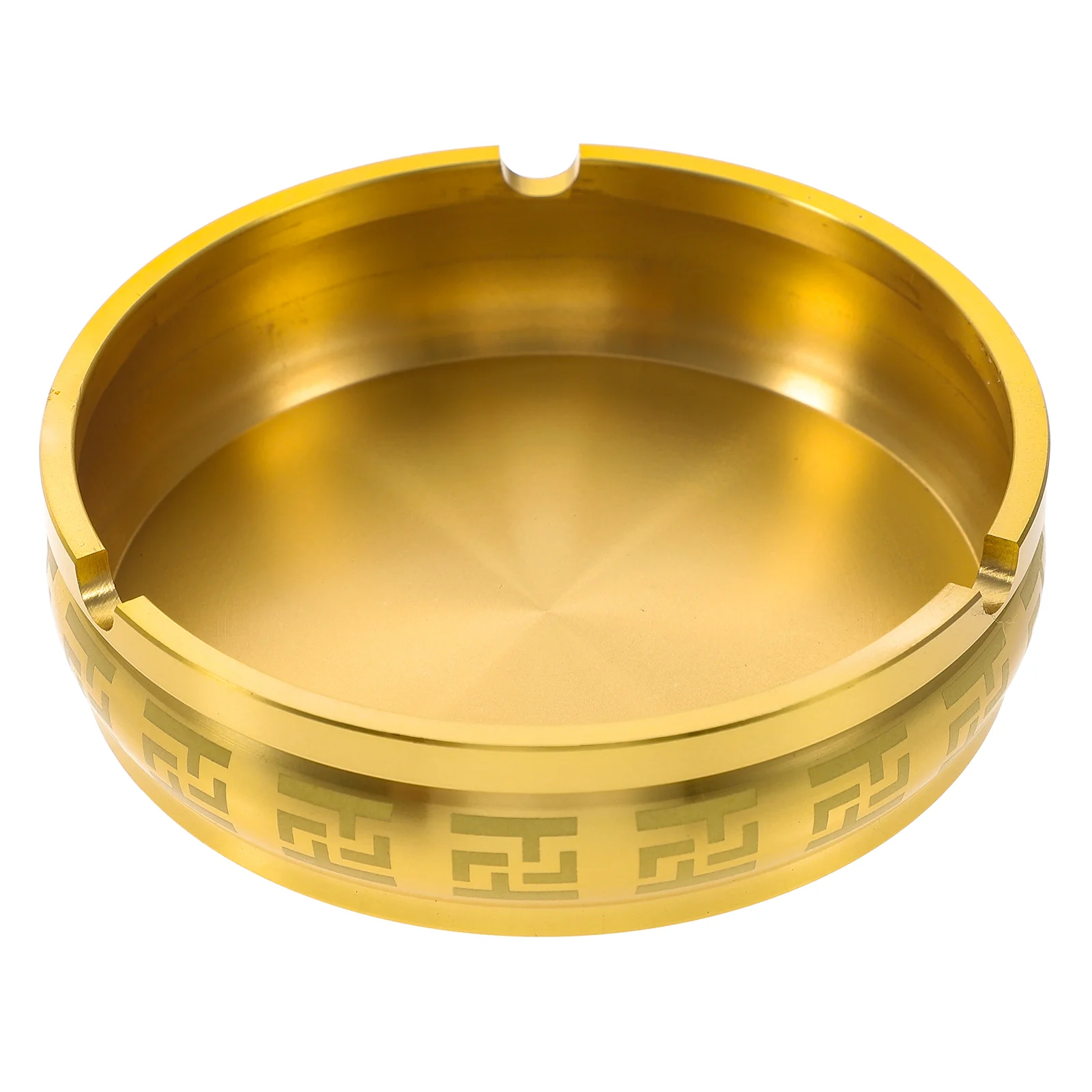 

Ashtray Round Household Metal Rack Tabletop Vintage Style Brass Holder