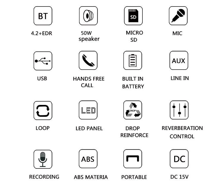 Musicity 50W Dj 10 Inch Bass Portable Outdoor Amplifier Trolley Pa System Party Karaoke Speaker | Speakers