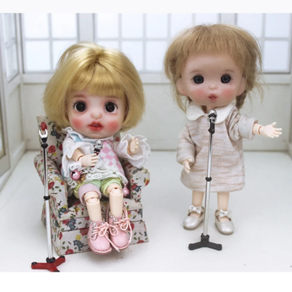 

1/6 1/12 BJD Dollhouse Mini Removable Microphone Singing Ob11 Miniature Items Singer Dolls House Furniture Accessories Girl Toys