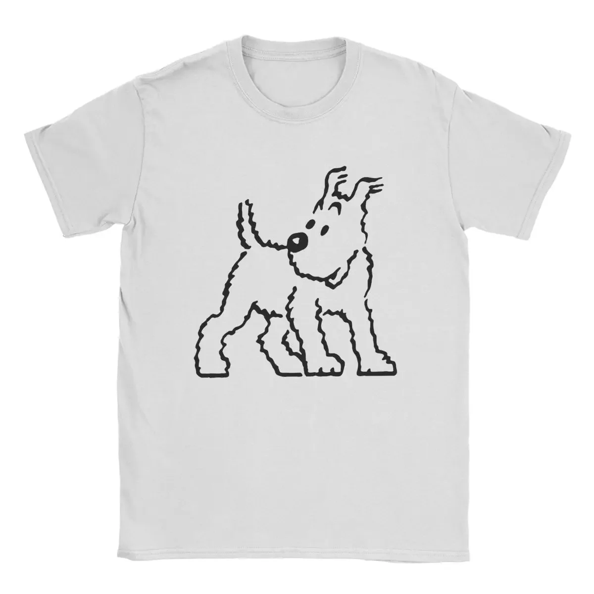 2024 Snowy Dog Captain Haddock T-Shirt Men Cartoon Vintage Pure Cotton Tee Shirt Round Neck Short Sleeve Gift Idea Clothing