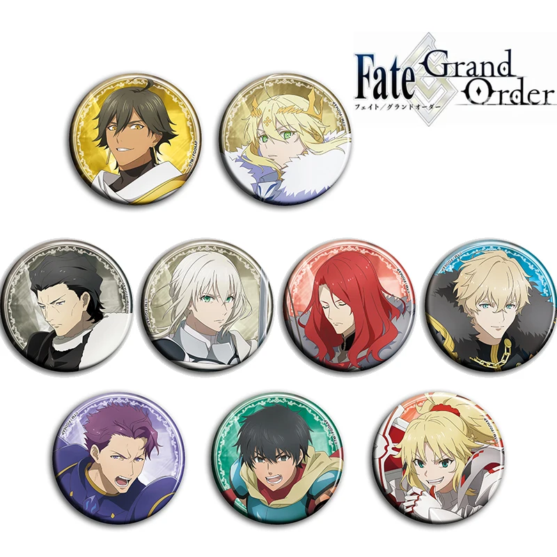 

9pcs/1lot Anime Fate FGO Figure 917 Metal Badges Round Brooch Pin Badge Bedge Gift Kids Toy