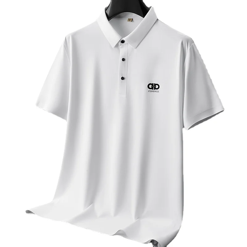 Мужская рубашка-поло с коротким рукавом, размеры до 6XL