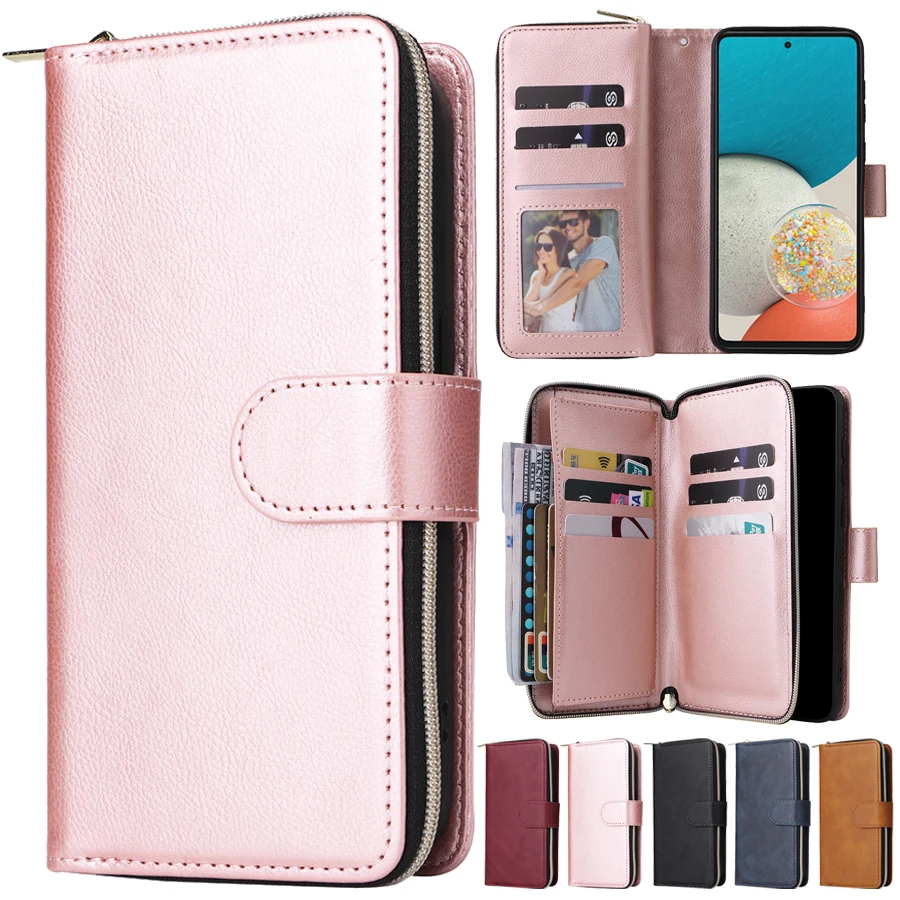 

For Samsung Galaxy A03S A10 A11 A12 A13 A20 A21S A22 A23 A31 A32 A33 A51 A52 A53 A71 A72 A73 Wallet Luxury 9-Card Leather Case