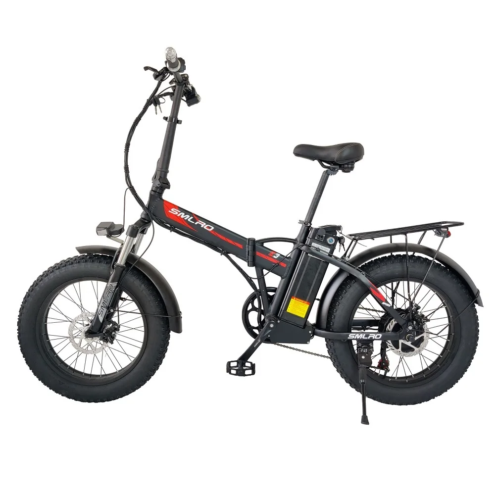 

SMLRO Electric Bike Wheel Fat Tire City Ebike E3 48V 15AH 1000W 7 Speed E Bicycle Folding Electric Vehicles for Adults