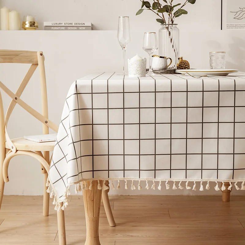

Style tassel dining table mat, washable square tea table cloth, TPU student desk