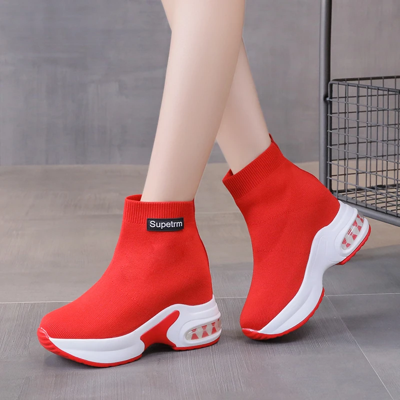 Новинка модная женская обувь ботинки-носки с внутренней высотой 7 5 см Новая