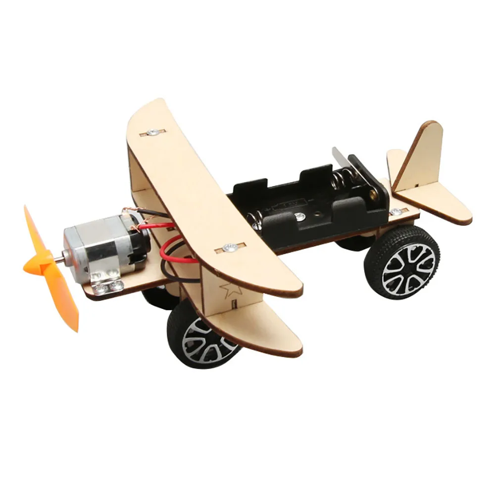 

Free Shipping DIY Biplane Airplane Toy Fighter Scientific Wooden Assemble Experimental Equipment Souptoys Steam