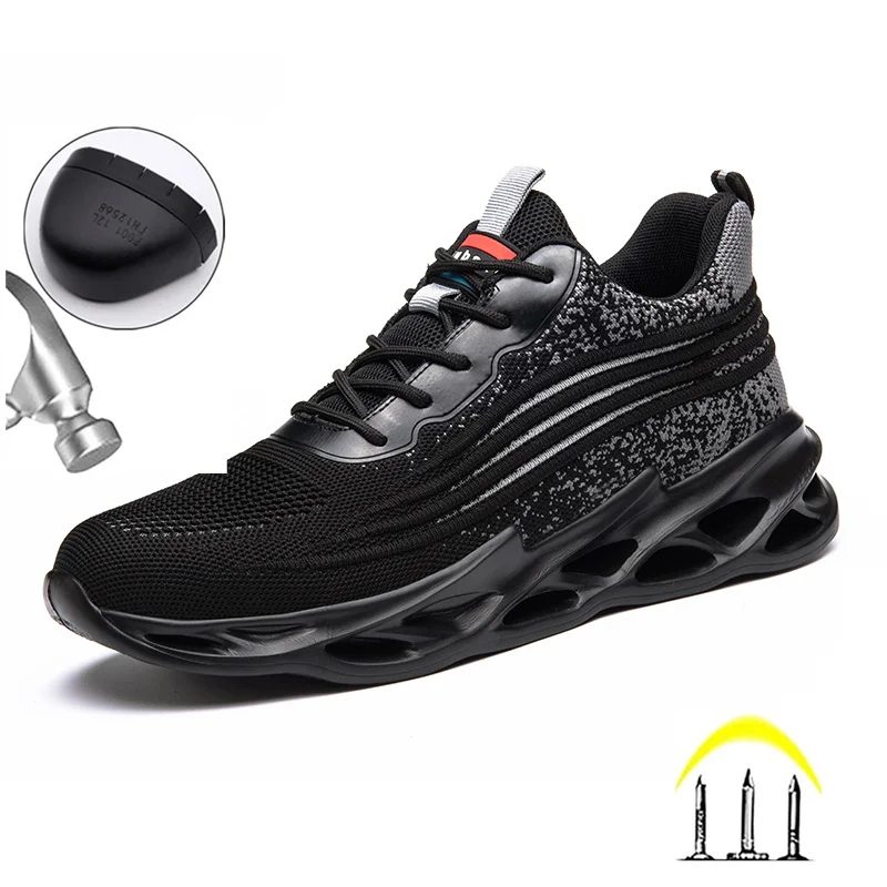 

Men's Breathable Safety Shoes Indestructible Steel Toe Anti-puncture Working Boot Light Comfort Protection Outdoor Working Shoes