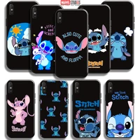 cute cartoon lilo stitch phone case for xiaomi redmi 9a 9at liquid silicon funda tpu coque carcasa silicone cover