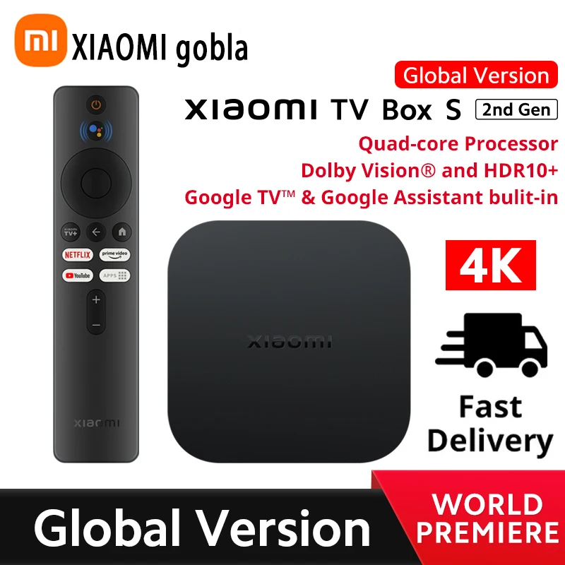 

ТВ-приставка Xiaomi Mi TV Box 2nd Gen 4K Ultra HD Google TV 2 ГБ 8 ГБ Dolby Vision HDR10 + Google Assistant Smart Mi Box S Player