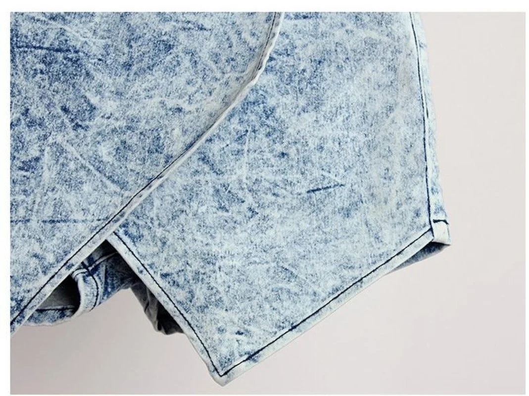 2021 Women Summer Casual Sexy High Waist Denim Shorts with Zipper Female Large Size Patchwork Overlapping Irregular Short Jeans