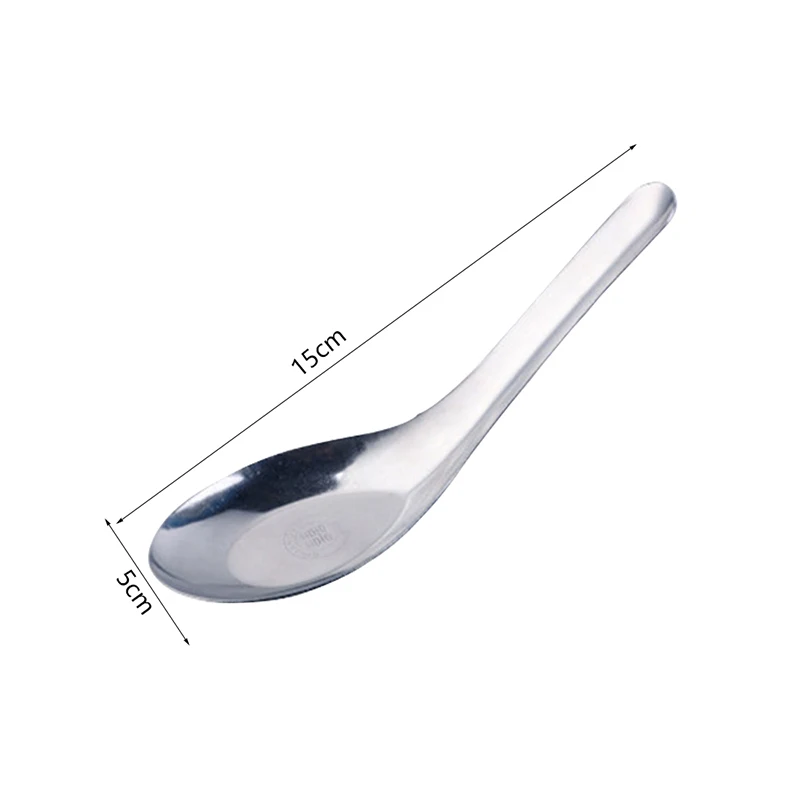 Stainless Steel Spoon Tableware Soup Rice Tableware Flat SpoonFlat Spoon Chinese Deepened Large Capacity Spoon Mirror Polished images - 6