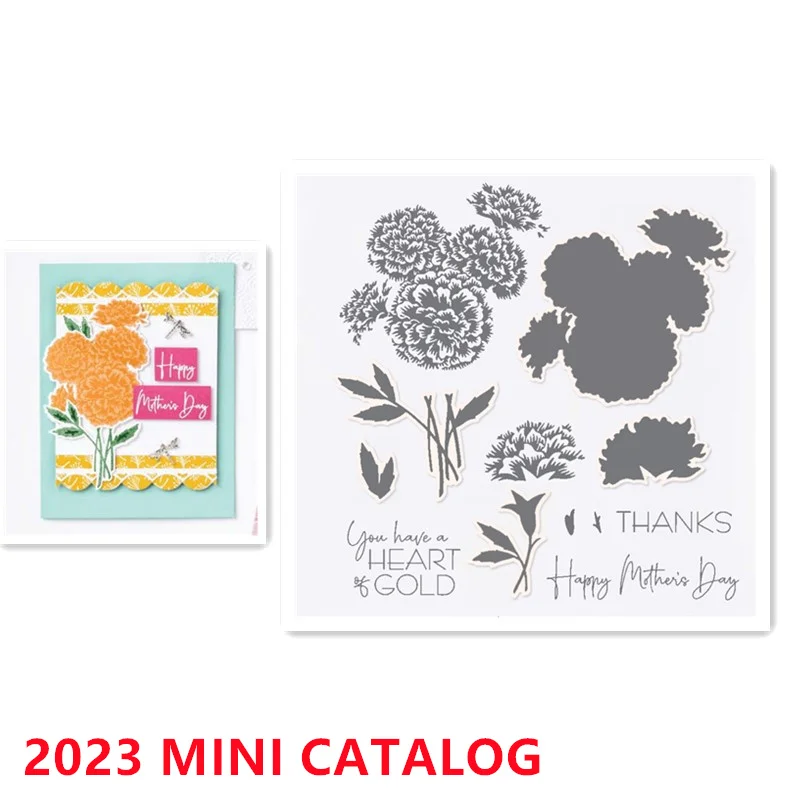 

Metal Cutting Dies and Carnation Stamps for Scrapbooking Paper Cards Decorative Crafts Embossing Folder Album Stamp Dies 2023