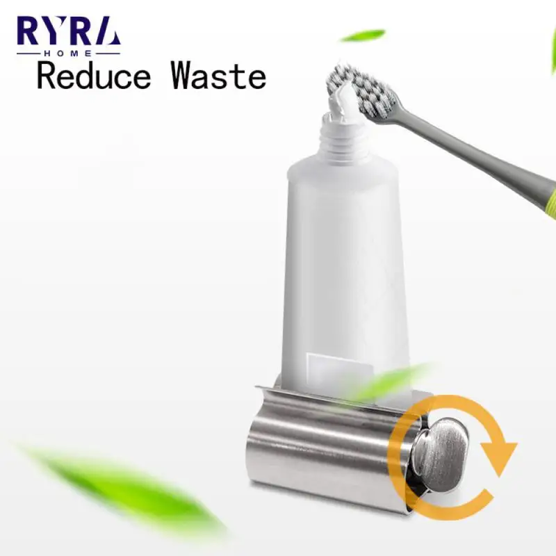 

Bathroom Accessories Set Rolling Toothpaste Squeezer Tube Toothpaste Dispenser Toothbrush Holder Rack Stainless Steel Dispenser
