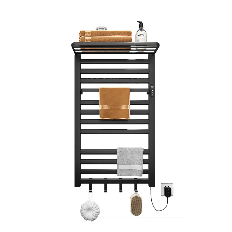 

Aluminum Alloy Carbon Fiber HeatingTowel Warmer Electric Heated Towel Rack Wall Mounted Bathroom Equipment