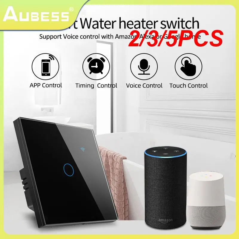 

2/3/5PCS Eu Stadanrd Touch Panel Support Alexa Google Home Voice Control Smart Water Heater Boiler Switch Timing Tuya Smart Home