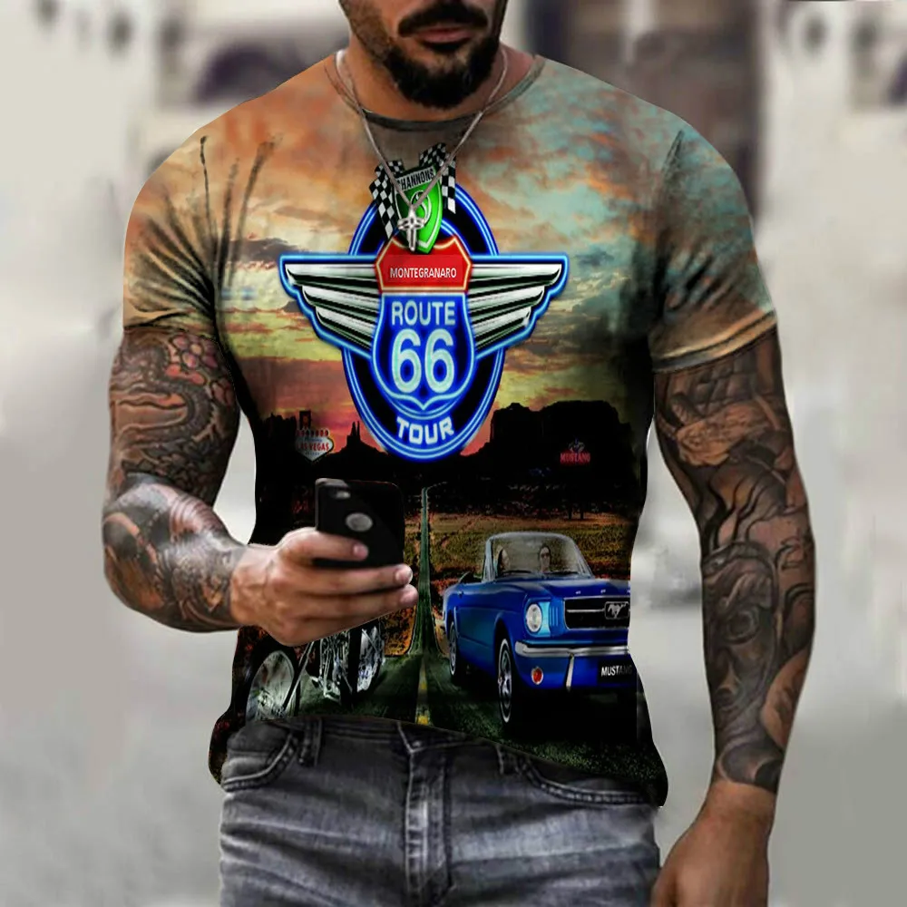 

Футболка мужская с 3d принтом, с коротким рукавом и принтом, 66