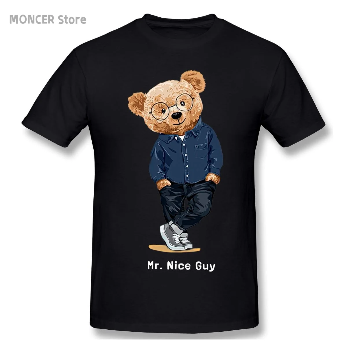 

MR NICE GUY Teddy Bear T Shirt Casual Man/women Tee T-Shirt Short Sleeve Cotton Tshirt