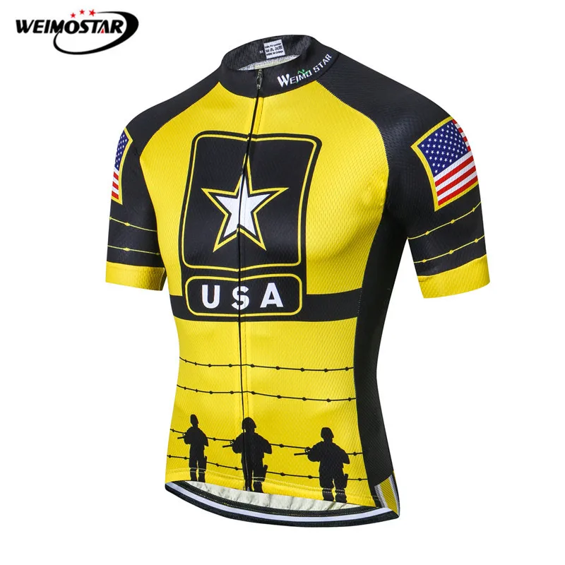 

Weimostar США армейская одежда для велоспорта летняя профессиональная команда Велоспорт Джерси рубашка Maillot Ciclismo быстросохнущая горный велосипед Джерси велосипедная одежда
