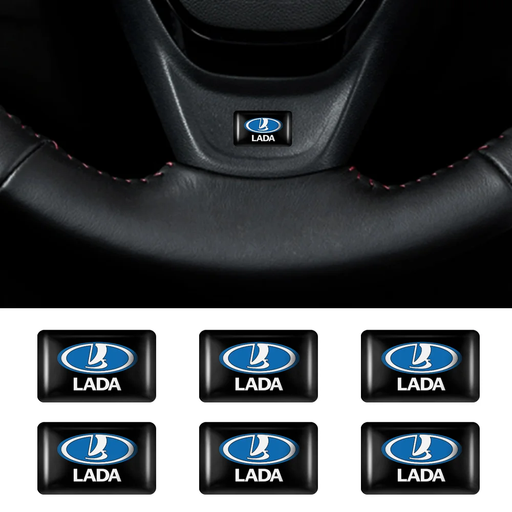 

10pcs Car Window Lift Button Stickers Steering Wheel Badge Interior Decoration For LADA Priora Sedan Kalina Granta Vesta Xray