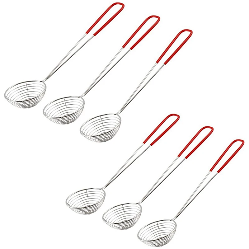 

Stainless Steel Milk Tea Colander Kitchen Stainless Steel Colander With Handle Stainless Steel Wire Colander (6 Pcs)