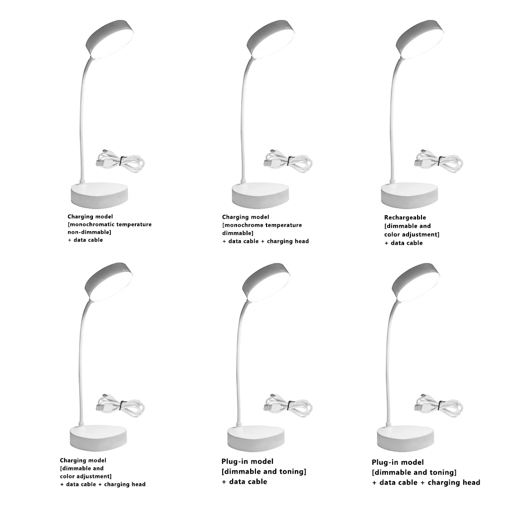 

Регулирусветодиодный Светодиодная настольная лампа, трехскоростной приглушаемый светильник для чтения с зарядкой от USB и защитой глаз, вра...
