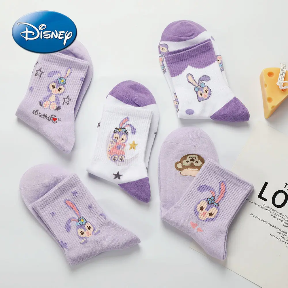 Носки Disney StellaLou, женские Мультяшные милые носки, универсальные хлопковые носки в студенческом стиле