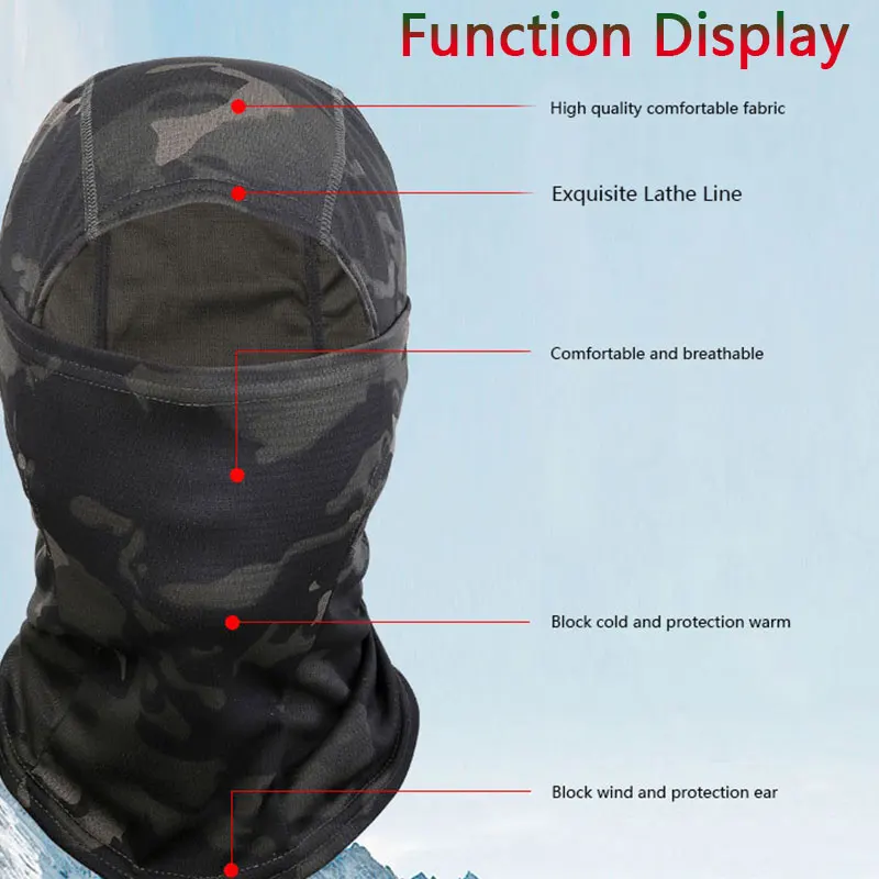 Тактическая камуфляжная Балаклава маска на все лицо для езды велосипеде лыжах