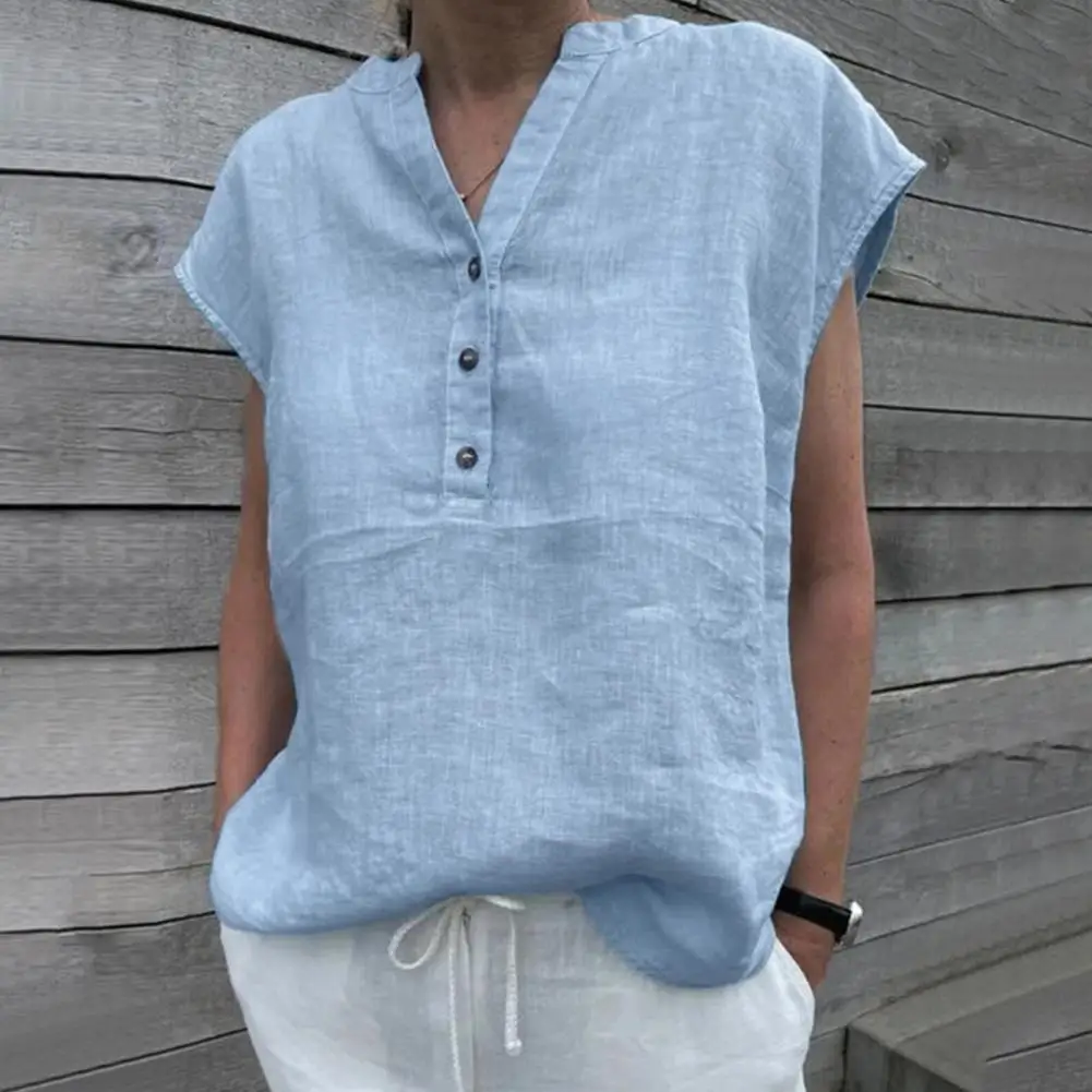 

Chic V Neck Quick Dry Women T-shirt Summer Top Short Sleeve Casual