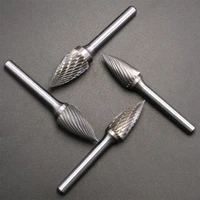 carbide alloy rotary file 1pc gx type double slot tungsten steel wood carving grinding head hard metal milling cutter for copper