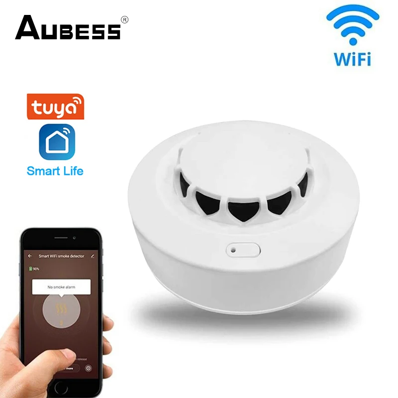 

Bluetooth Smoke Alarm Wireless Wifi Ceiling Mounting Smoke Sensor 80db Sound Alarm Remote Control Tuya Smoke Detector