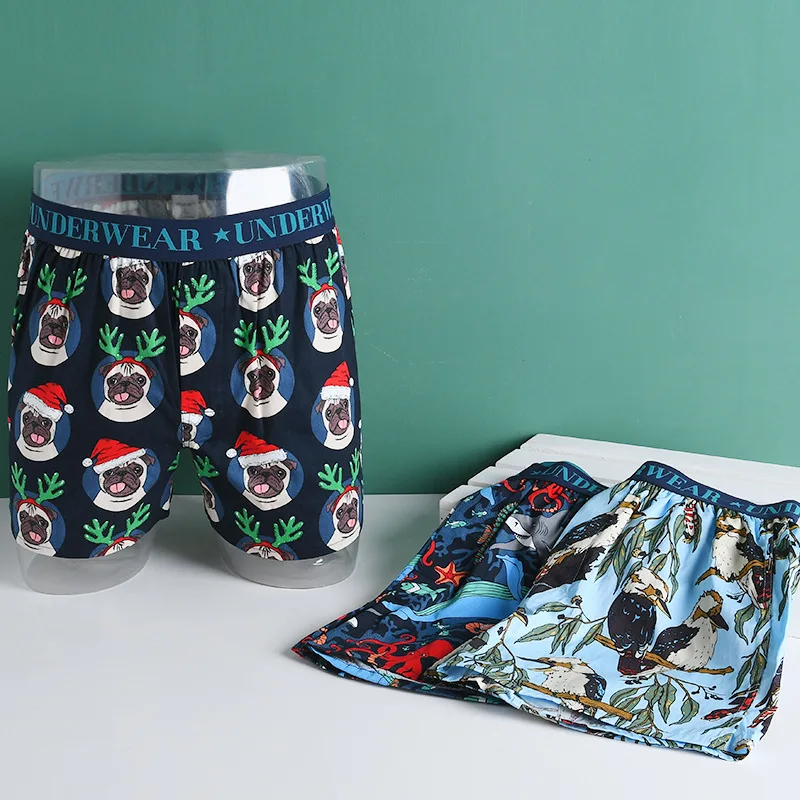 

Cotton Cartoon Summer Men's Underwear Panties Pantaloons Breathable Comfortable Cotton Boxer Shorts Sissy Home Pyjamas