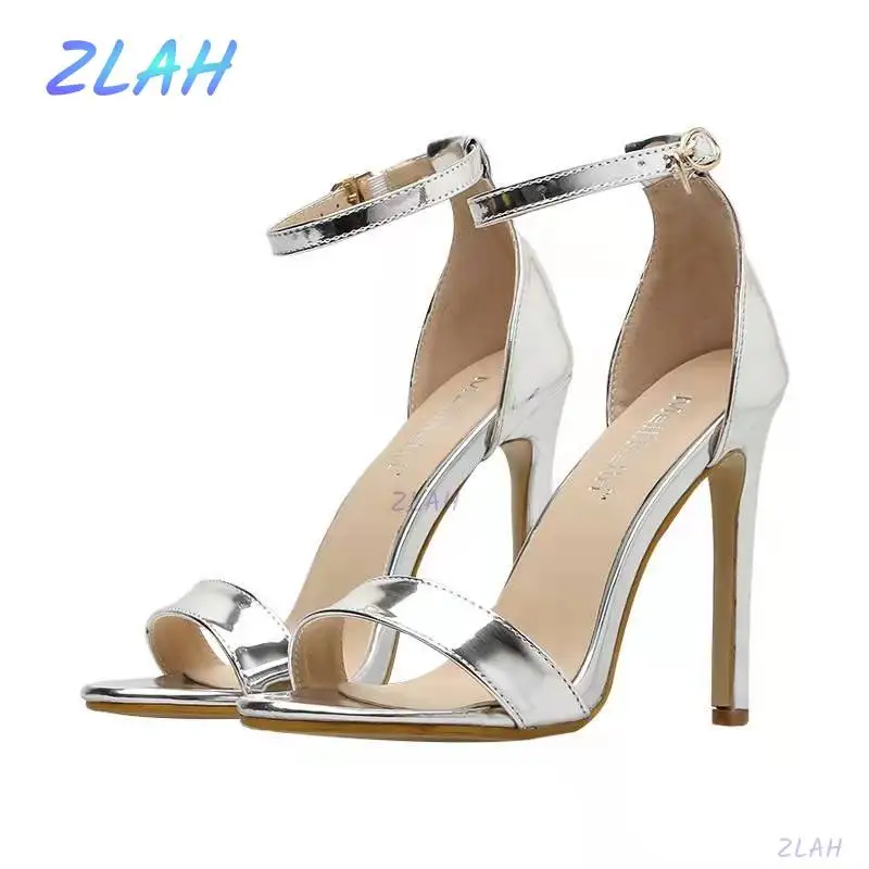 

New Women's Sandals Zlah Women's Open Toe Stiletto Sandals Fashion Buckle High Heels Women's Shoes Women's Sandals